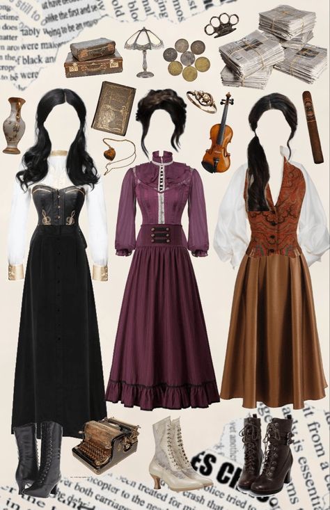 Fantasy Fall Outfits, Enola Holmes Clothing Style, The Witcher Outfit Inspiration, Enola Holmes Inspired Dresses, Modern Victorian Aesthetic Outfit, Witcher Inspired Outfits, Enola Holmes Outfit Ideas, Enola Holmes Fashion, Enola Holmes Inspired Outfits