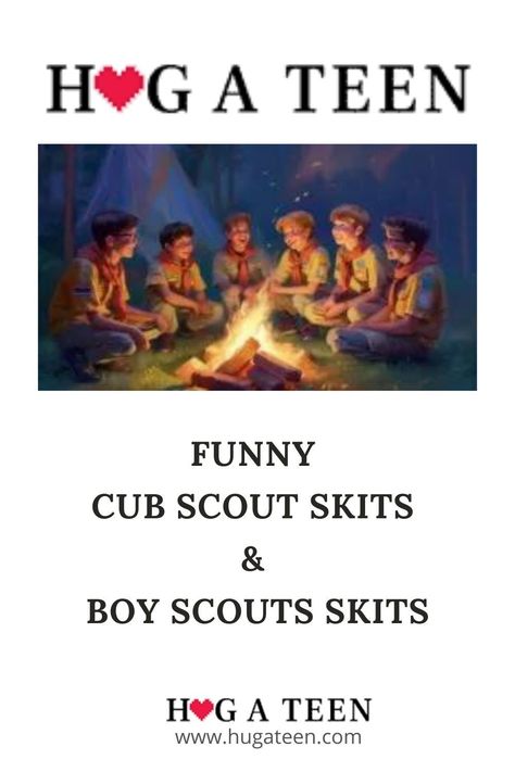 Discover the funniest, most memorable Cub Scout skits in this compilation! These hilarious skits with unexpected twists offer a skit experience like no other! #hugateen #cubscouts #boyscouts #skits Cub Scout Skits, Bear Tracks, Cub Scout, Teen Humor, Get Back To Work, Games For Teens, Cub Scouts, Girl Scout, Back To Work