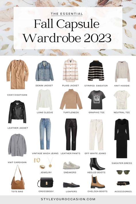 Fall 2023 Wardrobe Essentials, Fall Outfits Capsule Wardrobe 2023, Womens Autumn Outfits 2023, Fall Time Capsule Wardrobe 2023, Women’s Casual Fall Outfits 2023, 2023 Fall Wardrobe, Mom Style Fall 2023, Minimalist Fall Wardrobe 2023, Capsule Wardrobe Shoes 2023