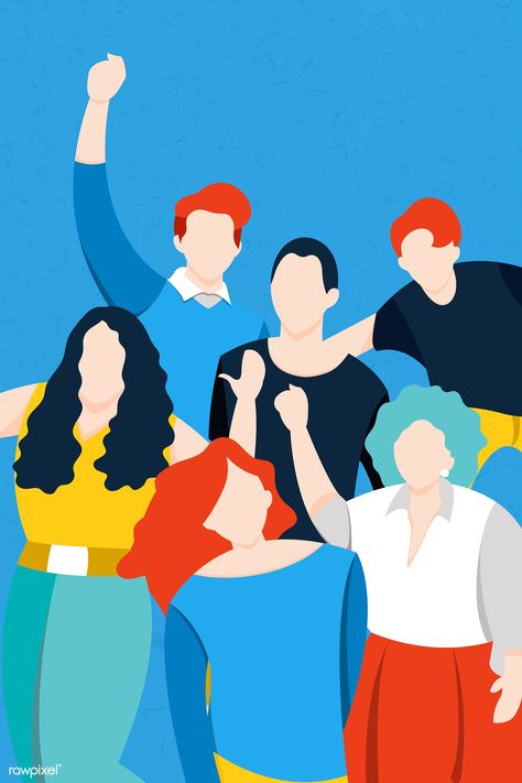 Diverse characters on blue background vector | free image by rawpixel.com / Aew #vector #vectorart International Woman Day, International Youth Day, Diverse Characters, Logo Design Inspiration Creative, Web Design Resources, Blue Banner, Free Vector Illustration, Background Design Vector, Holiday Poster