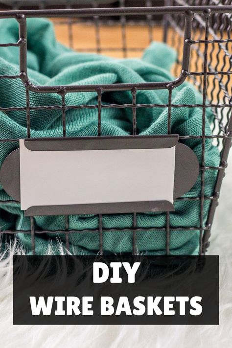 Diy Basket Shelves, What To Do With Wire Baskets, Wire Basket Decor Ideas, Wire Basket Decor, Diy Wire Basket, Basket Decor Ideas, Wire Basket Storage, Basket Crafts, Large Basket