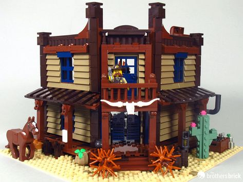 LEGO Wild West Saloon set from Bricklink's AFOL Designer Program [Review] - The Brothers Brick | The Brothers Brick Wild West Saloon, Western Saloon, Water Trough, The Wild West, Western Theme, Cool Lego, Birthday Wishlist, Step Back, Lego Sets