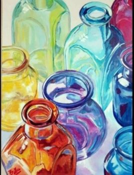 Solve Colored glass jigsaw puzzle online with 120 pieces Painting Of Glass Objects, Pastel Sec, Challenge Yourself, A Level Art, Ap Art, Still Life Art, Pretty Art, Art Sketchbook, 그림 그리기