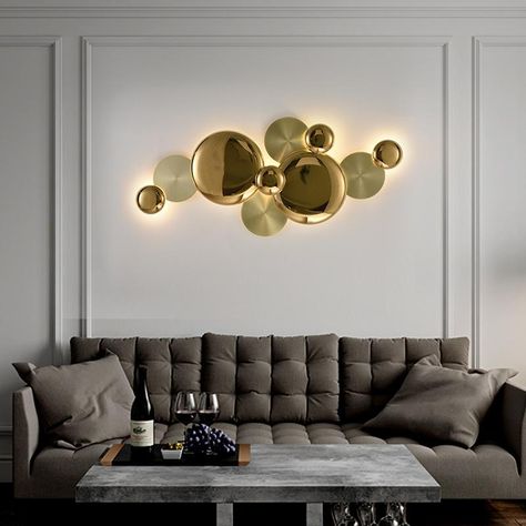 Luxury Wall Sconces, Gold Room Decor, Gold Rooms, Wall Feature, Led Wand, Copper Wall, Nordic Modern, Family Wall, Led Wall Lights