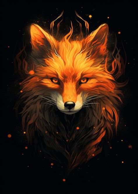 Fox Mysterious Poster for cute fox lovers  #Fox #Fox Gift #Fox Wall Art #Fox Displate #Fox Poster Fox Background, Red Fox Art, Fox Aesthetic, Magic Fox, Cute Dog Drawing, Dragon Wallpaper Iphone, Wolf Poster, Fox Artwork, Fox Poster