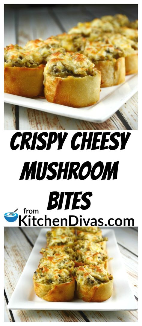 Recipes Using Canned Mushrooms, Mushroom Snack Recipes, Entrees Recipes Starters, Baked Mushroom Recipes, Mushroom Bites, Potluck Appetizers, Mushroom Appetizers, Finger Food Appetizers, Party Food Appetizers