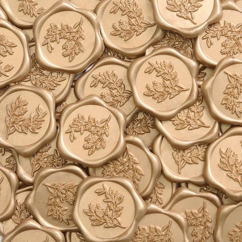 PRICES MAY VARY. PACKAGE INCLUDES - You will receive 100 pieces of light gold color wax seal stickers in eucalyptus leaf designs. The wax seal sticker diameter is 1.2 inches/30mm and with almost the same size of adhesive on the back. Weighs 0.02oz per seal and won't add significant weight to envelopes. EASY TO USE– Just peel & stick -What could be easier! Simply peel off the backing and apply the self-adhesive wax seal stickers without the need for additional tools or wax melting. Ready for use, Simple Rustic Wedding Invites, Wax Seal Tools, Simple Beautiful Wedding Invitations, Walgreens Wedding Invitations, Wedding Invitation Harry Potter, Wedding Invitation Envelope, Wax Seal Stickers, Christmas Wedding Invitations, Eucalyptus Wedding Invitation