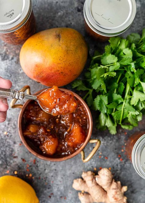 Mango Chutney melds warm spices, sweet fruit, and a dash of vinegar for a savory taste unlike any other! Make it at home in just an hour. Mango Chutney Recipe, Mango Jam, Mango Chutney, Chutney Recipe, Sweet Fruit, Red Chili Flakes, Honey Chicken, Chutney Recipes, Pickling Recipes