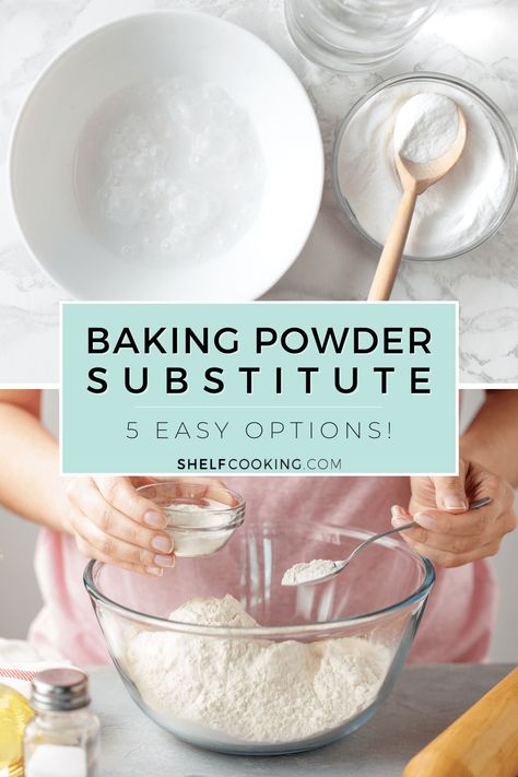 All out of baking powder? Forget the store! Choose from one of these five easy baking powder substitute options and keep on keepin' on in the kitchen! Baking Soda Substitute, What Is Baking Soda, Baking Powder Substitute, Baking Soda On Carpet, Baking Power, Cooking Substitutions, Lemon Blueberry Bread, Homemade Jelly, Baking Powder Uses