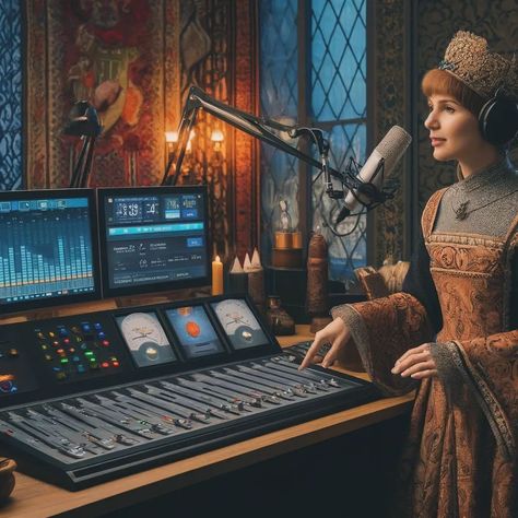 When the Past meet the Present in one picture: A medieval lady working as a radio presenter in 2024. . Follow us @ai_gallery6 Like & follow . . #radio #radiocontrol #radiolive #radiostation #radioonline #radiolife #radiohead #radiostar #presenter #presenterradio #radiologist #aicharacters #digitalcharacters Medieval Lady, Radio Presenter, One Picture, Radiohead, Radio Station, The Present, Radio Control, One Pic, The Past