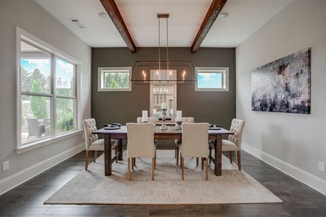 Sherwin-Williams has revealed the 2021 Color of the Year: Urbane Bronze! 🎨 “Tap into nature with a hue whose warmth and comfort breathe down-to-earth tranquility. Urbane Bronze captures that simple sophistication every space is searching for.” ✨ Bronze Accent Wall, Bronze Living Room, Farmhouse Accent Wall, 2021 Color Of The Year, Bronze Bedroom, Accent Wall Paint Colors, Urbane Bronze, Urban Bronze, Dining Room Paint Colors