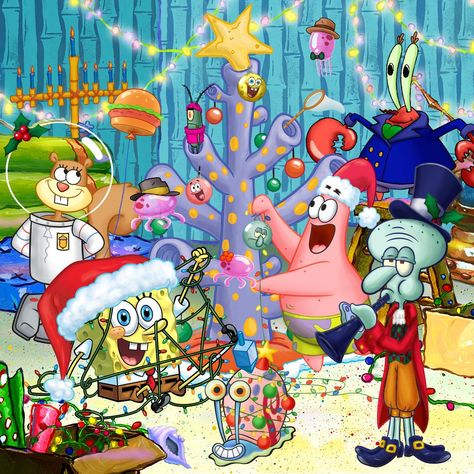 Edits Spongebob, Spongebob Christmas Wallpaper, Christmas Wallpaper Gif, Funny Christmas Wallpaper, Spongebob Christmas, Christmas Wallpaper Hd, Christmas Wallpaper Free, Christmas Wallpaper Backgrounds, Spongebob Wallpaper