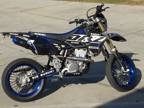 Drz400 Supermoto, Suzuki Supermoto, Gas Powered Bicycle, Dr 650, Powered Bicycle, Motocross Love, Cool Dirt Bikes, Motorcross Bike, Suzuki Samurai