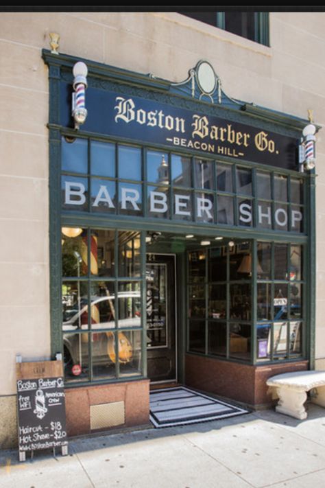 Barber Barbershop Store Fronts, Vintage Barber Shop Aesthetic, Classic Barbershop Design, Traditional Barber Shop, Vintage Black Barbershop, Barber Shop Vintage Old School, Old Fashion Barber Shop, Barber Shop Interior, Barbers Cut