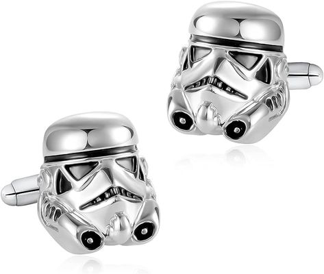 These cufflinks are the perfect accessory to any formal attire. #starwars #starwarscufflinks #cufflinks #stormtrooper #cuffbutton #starwarsclothing #starwarsgift #starwarsgiftidea Movie Design, Smart Casual Shirts, Dark Warrior, Dark Vador, Mens Cuff, Star Wars Stormtrooper, Storm Trooper, Tie Gifts, Vintage Cufflinks