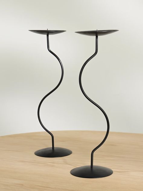 FOURTH STREET Dancing Duo set of two iron candlesticks | NET-A-PORTER Wavy Candle Holder, Ikea Entryway Hack, Entryway Nook, Golden Oak Wood Stain, Wavy Candle, Storage Seating, Street Dancing, Oak Wood Stain, Ikea Entryway