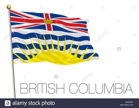 Download this stock vector: British Columbia regional flag, Canada - KWA2W1 from Alamy's library of millions of high resolution stock photos, illustrations and vectors. Historical Flags, National Flags, Language Art, Flag Signs, Flags Of The World, National Flag, Animal Illustration, Coat Of Arms, British Columbia