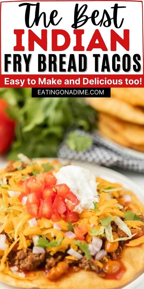 Indian Fry Bread Recipe Easy, Native American Fry Bread Recipe, Indian Taco Recipes, Indian Fry Bread Recipe, Indian Fried Bread Recipe, Best Chicken Taco Recipe, Fry Bread Tacos, Fry Bread Recipe, Indian Fry Bread