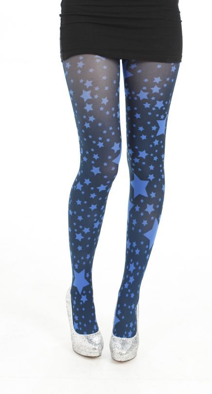 Funky Tights, Cool Tights, Angel Clothing, Printed Tights, Opaque Tights, Blue Stars, Sports Suit, Kawaii Clothes, Character Outfits