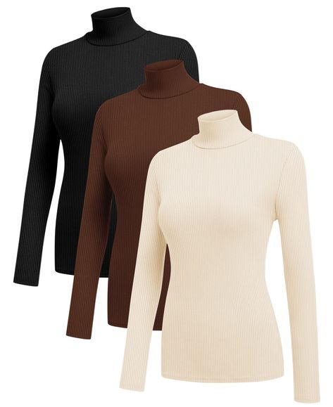 PRICES MAY VARY. Fabrics: The Basic Tee Shirts are made with breathable, stretchy, and skin-friendly ribbed materials.Super soft and elastic, lightweight and Comfortable to wear. Feature: Turtleneck Shirts for women, long sleeve shapes the perfect outline of your arms. These design elements add a touch of femininity and elegance, making this high neck tops for ladies a fashionable choice. Match for all styles: Ekoauer long sleeve thermal tops go well with denim bottoms, leggings, pants, skirts, Moody Clothes, Turtle Neck Outfit Women, Sleeve Shapes, Thermal Shirt Women, Wishlist Christmas, Fall Winter Capsule Wardrobe, Parisian Outfits, Brown Turtleneck, Thanksgiving Outfit Women