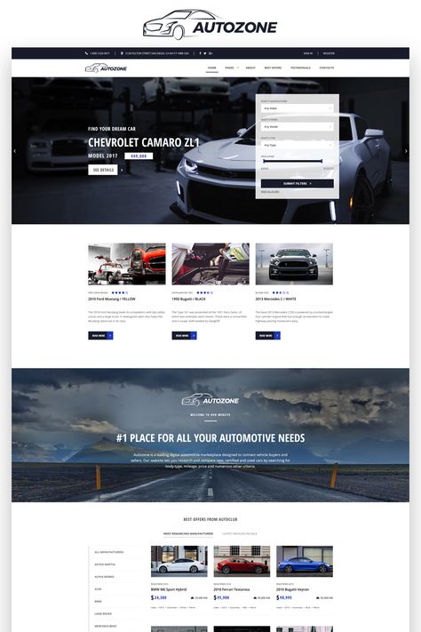 Autozone - Auto Dealer Bootstrap HTML5 Website Template #Dealer #Auto #Autozone #Website Html Website Templates, Hotel Website, Responsive Web Design, Html5 Templates, Factory Design, Wordpress Theme Design, Oil Company, Web Layout Design, Web Template Design