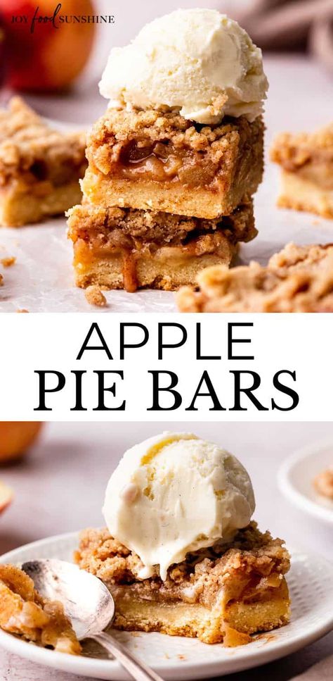 Apple Pie Bars Recipe, Healthy Apple Pie, Dessert Pie, Apple Pie Bars, Pie Bar Recipes, Fruit Dessert Recipes, Apple Pie Filling, Make Ahead Desserts, Shortbread Crust