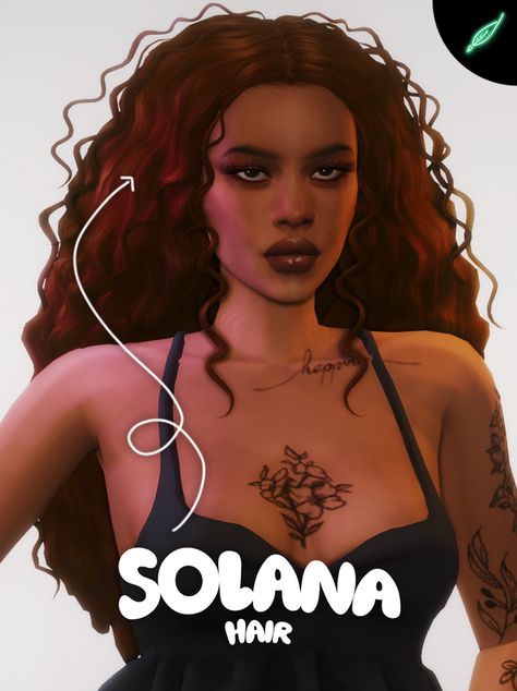 💎~solana~ hair (3 versions!) 💎 commissioned by @plasmadaze! | Patreon Sims 4 Cc Wrench Icon, Ts4 Build Cc Patreon, Sims 4 Make Up Cc, Best Sims 4 Cc, Sims 4 Curly Hair, Long Loose Curls, Ts4 Hair, Sims 4 Cas Mods, Cc Folder