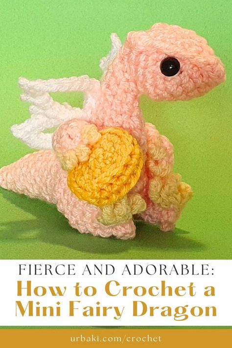 Crochet Dragon Pattern, Mini Dragon, Tiny Dragon, Crochet Dinosaur, Fairy Dragon, Crochet Dragon, Crochet Animals Free Patterns, Bobble Stitch, Dragon Pattern