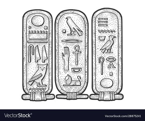 Black And White Egyptian Tattoo, Pharoah Egyptian Drawing, Pharoah Egyptian, Egyptian Illustration, Egyptian Art Drawing, Egyptian Cartouche, Egyptian Drawings, Ancient Egyptian Architecture, Ancient Tattoo