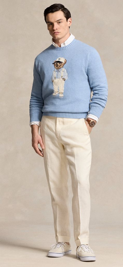 Ralph Lauren Outfits Man, Polo Bear Outfit, Ralph Lauren Men Outfit, Polo Ralph Lauren Outfits, Men Styl, Polo Bear Ralph Lauren, Ralph Lauren Polo Bear, Polo Pullover, Bear Outfits