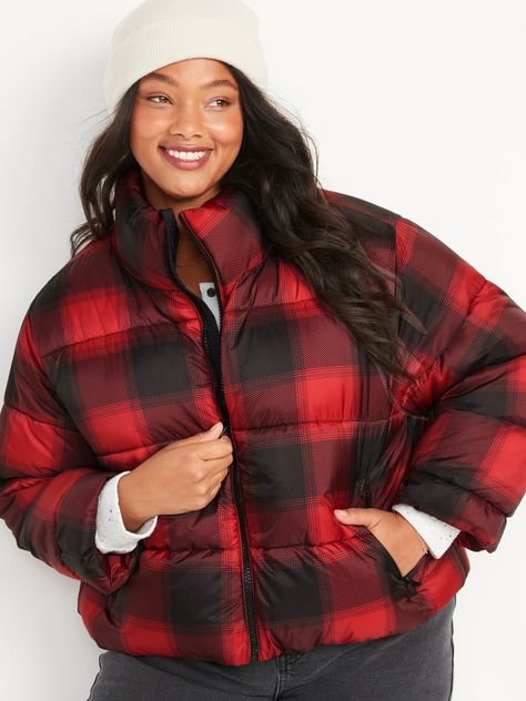 The 15 Warmest Coats to Buy at Old Navy, Because, Brrr, It's Cold Out There Already Red And Black Jacket, Women's Puffer Coats, Pink Puffer Jacket, Short Puffer Jacket, Puffer Style, Blue Puffer Jacket, Black Puffer Coat, Cropped Puffer Jacket, Black Puffer Jacket