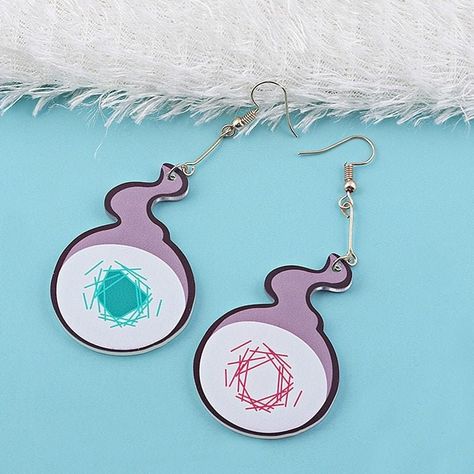 Anime Earrings, Homemade Earrings, Earrings Aesthetic, How To Make Clay, Funky Earrings, Hanako Kun, Anime Inspired, Acrylic Earrings, Party Accessories