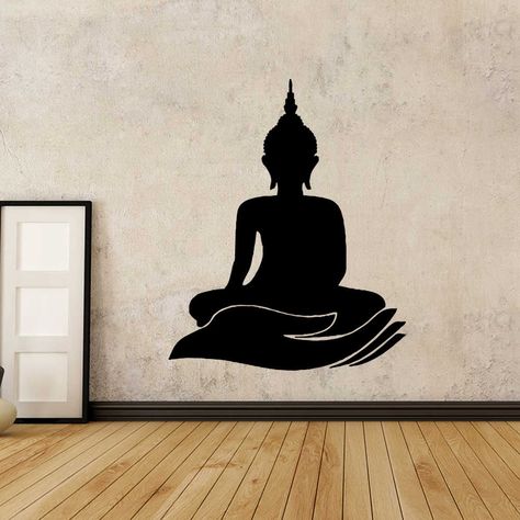 Buddha Wall Paint, Buddha Wall Drawing, Gautam Buddha Sketch, Wall Sticker Ideas, Buddha Wall Painting, Budha Art, Wall Drawing Ideas, Buddhism Wallpaper, Modern Wall Stickers