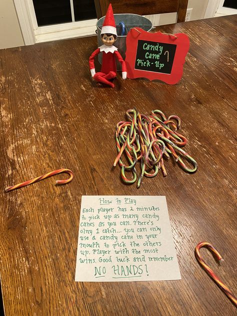 Elf On The Shelf With Candy Canes, Elf On The Shelf Ideas Candy Canes, Candy Cane Elf On The Shelf Ideas, Elf Candy Cane Ideas, Elf On The Shelf Candy Cane Ideas, Elf Ideas Easy, Awesome Elf On The Shelf Ideas, Elf Activities, Elf Fun