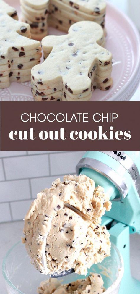 Rollout Cookies, Vegetarian Cookie Recipes, Cutout Cookie Recipe, Cutout Cookie, Cut Out Cookie Recipe, Recipe Cookies, Dessert Party, Cookies Chocolate, Chocolate Chip Recipes