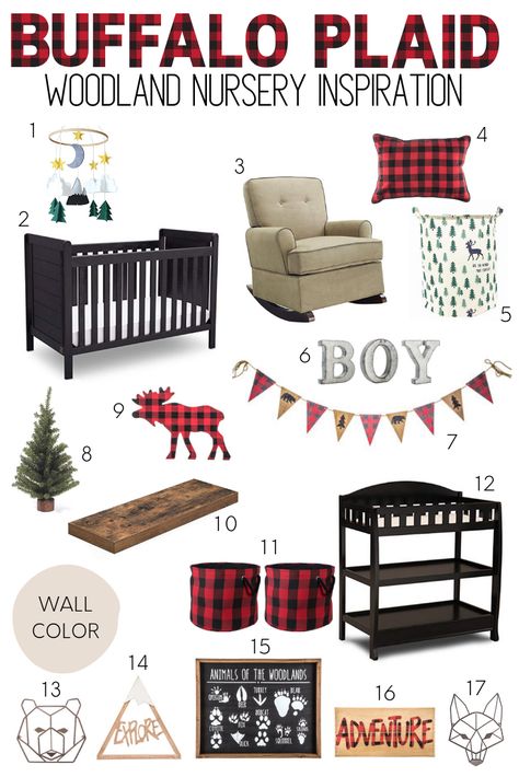 Buffalo Nursery, Cabin Nursery, Buffalo Plaid Nursery, Lumberjack Nursery, Baby Boy Nursery Woodland, Plaid Nursery, Woodland Nursery Boy, Baby Boy Room Nursery, Baby Room Furniture