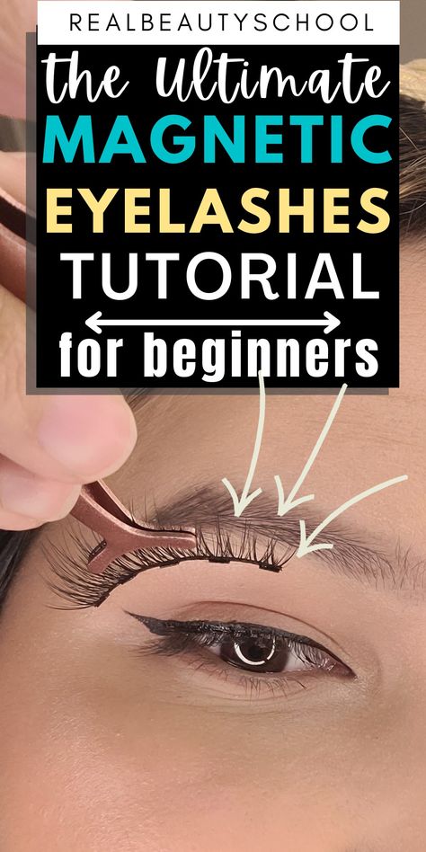 Magnetic eyelashes tutorial for beginnsrs Magnetic Eyelashes Tutorial, Apply Magnetic Eyelashes, Best Magnetic Eyelashes, Lashes Tips, Magnetic Eyelashes With Eyeliner, Eyelashes With Eyeliner, Best False Lashes, Eyeliner Guide, Eyelashes Tutorial