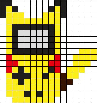 Pickachu Gameboy Perler Bead Pattern | Bead Sprites | Misc Fuse Bead Patterns Pony Bead Animals, Kandi Cuffs, Pixel Art Pokemon, Pokemon Perler Beads, Easy Perler Beads Ideas, Kandi Cuff, Beads Design, Pony Bead Patterns, Hama Beads Design