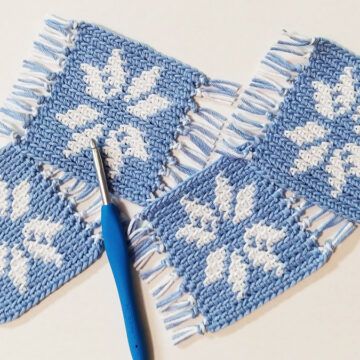 Mosaic Crochet Coaster, Snowflake Coaster, Snowflake Placemat, Mosaic Coasters, Start Crocheting, Crochet Snowflake, Crochet Snowflake Pattern, Mosaic Crochet, Placemats Patterns