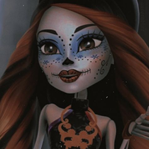 #monsterhigh Skelita Calaveras, Monster High, To Look, Orange, Makeup, Hair, Blue, Black, Make Up