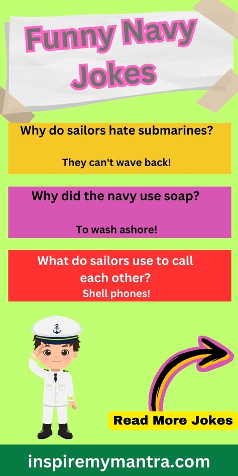 Funny Navy Jokes Navy Jokes, Navy Humor, A Sea, Puns, Funny Jokes, Humor, Navy, Funny, Humour