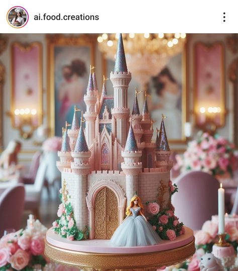 Flower Themed Cake, Princess Theme Cake, Castle Cakes, Disney Princess Birthday Cakes, Magic Kingdom Castle, Kingdom Castle, Disney Princess Theme, Birthday Cake Decorating Ideas, Princess Theme Birthday