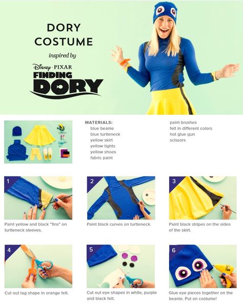 Marlin And Dory Costume, Dory Costume Womens, Diy Dory Costume Women, Finding Nemo Play Costumes, Finding Nemo Play, Movie Ticket Printable Free, Finding Nemo Group Costume, Finding Nemo Family Halloween Costumes, Diy Finding Nemo Costume