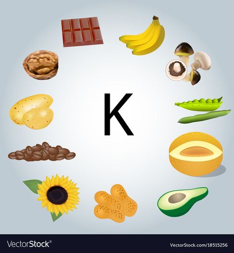 Food rich in potassium Royalty Free Vector Image Foods Clipart, Potassium Deficiency, Potassium Rich Foods, Nose Picking, B12 Deficiency, Vitamin B12 Deficiency, Lose Pounds, Vitamin B12, Warning Signs