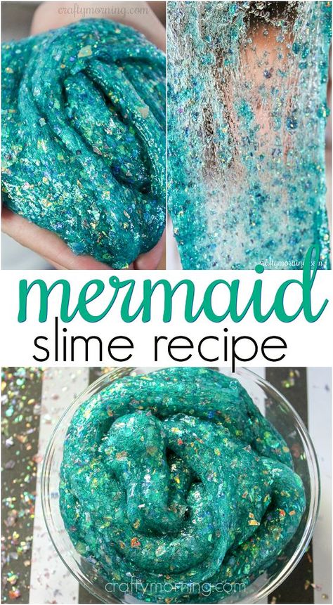 Sparkly Mermaid Slime Recipe - fun for little girls who love the little mermaid and glitter! Confetti makes it shine. Edible Slime Recipe, Mermaid Slime, Edible Slime, Slime Recipes, Diy Edible, Diy Slime Recipe, Slime Party, Mermaid Crafts, Slime For Kids