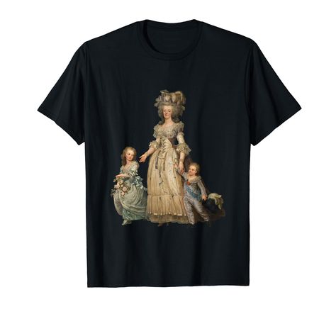 PRICES MAY VARY. Cool vintage art in grunge distressed look. Expertly cut and enhanced from the portrait painting by Adolf Ulrik Wertmüller. It shows French Queen Marie Antoinette with her two eldest children, Marie-Thérèse Charlotte and the Dauphin Louis Joseph. For fans of this tumultuous period in history, the fashion and the culture. Marie Antoinette, Queen of France, famous for her let them eat cake remarks as revolution hit. She would eventually face the guillotine, in a period that saw th Marie Antoinette Art, Queen Marie Antoinette, French Queen, Trendy Street Style, Mens Plaid, The Culture, Women Denim Jeans, Marie Antoinette, Art Vintage