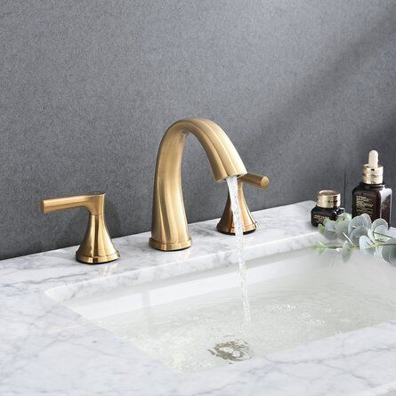 Gold Faucet Bathroom, Powder Room Lighting, Bathroom Brass, Bathroom Vanity Faucets, Brass Faucets, Advanced Ceramics, Plumbing Bathroom, Classic Bathroom, Bathroom Suite