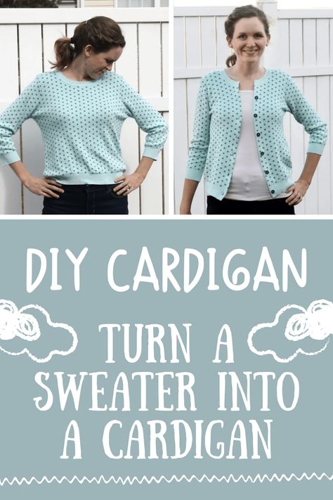 Modified Clothing, Sweater Hanging, Diy Cardigan, Sweater Tutorial, Diy Sweater, Upcycle Sweatshirt, Sweater Refashion, Old Sweater, Diy Upcycle