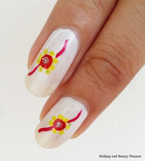 Rakhi Nail Art, Rakhi Special, Nail Art Tutorials, Special Nails, Tutorials Diy, Indian Makeup, Mommy Blog, Nail Art Tutorial, Art Tutorial