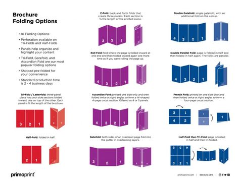 Brochure Folding Options Brochure Design 4 Folds, Creative Brochure Design Ideas, Foldables Templates, Brochure Folds, Brochure Templates Free Download, Unique Brochures, Pamphlet Template, Brochure Design Layouts, Booklet Template